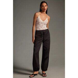 NWT Anthropologie Pilcro Low-Rise Parachute Pants S Gray $138 Cotton Joggers